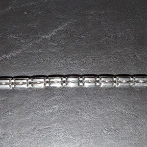 Designer Titanium Diamond Chip Accent Bracelet